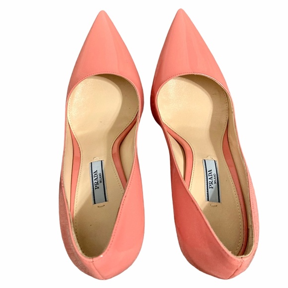 Prada Pink Pointed Toe Leather Pumps Size 38 EU - Picture 3 of 10